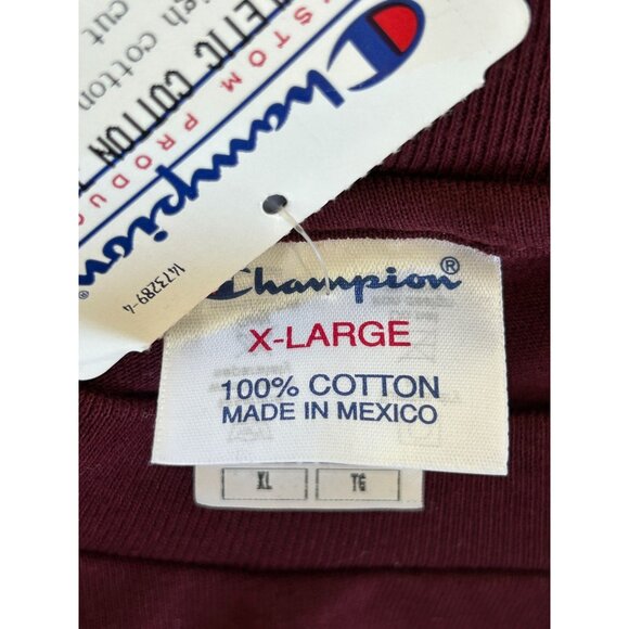 Champion Men's Harvard Short Sleeve Crew Neck T-Shirt in Burgundy - Sz XL - NWT - Picture 6 of 8